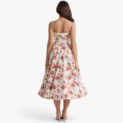 Helena | Kwiatowa sukienka midi w stylu vintage