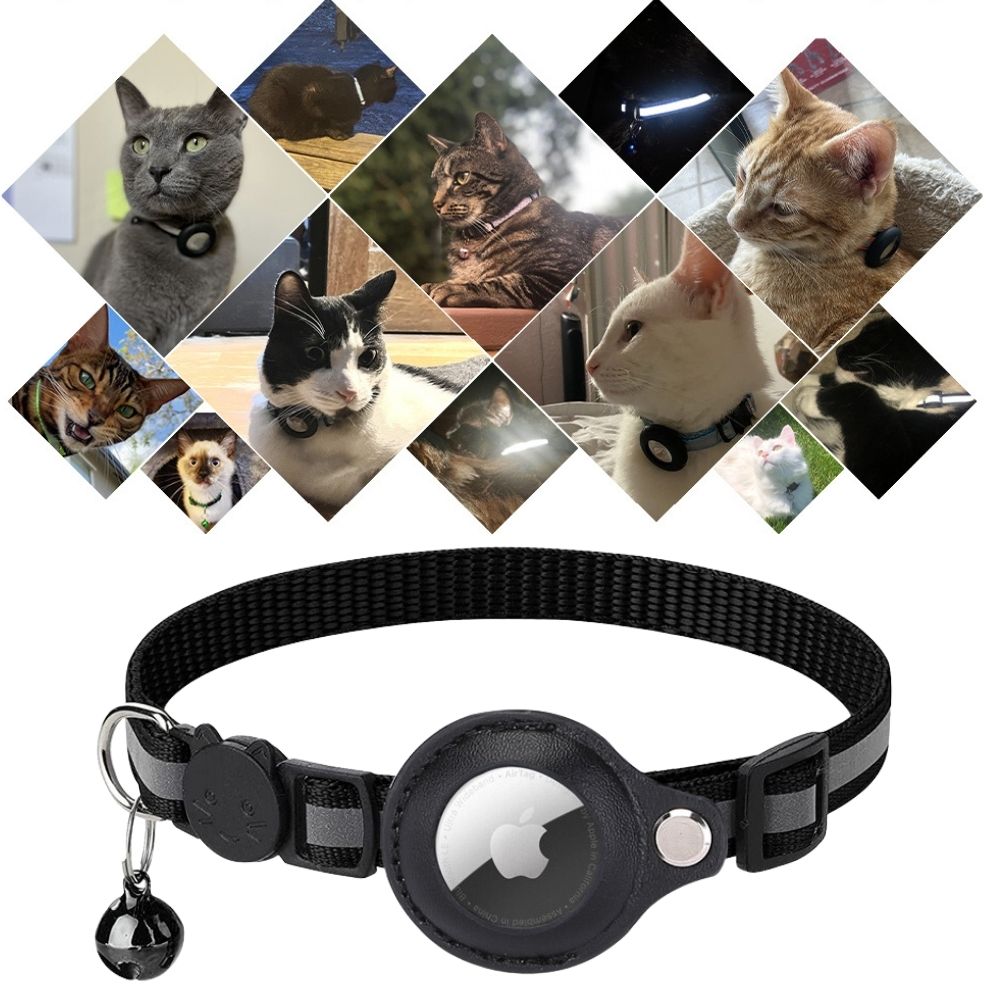 CAT GPS tracking collar with quick-release fastener and reflective design for improved nighttime visibility