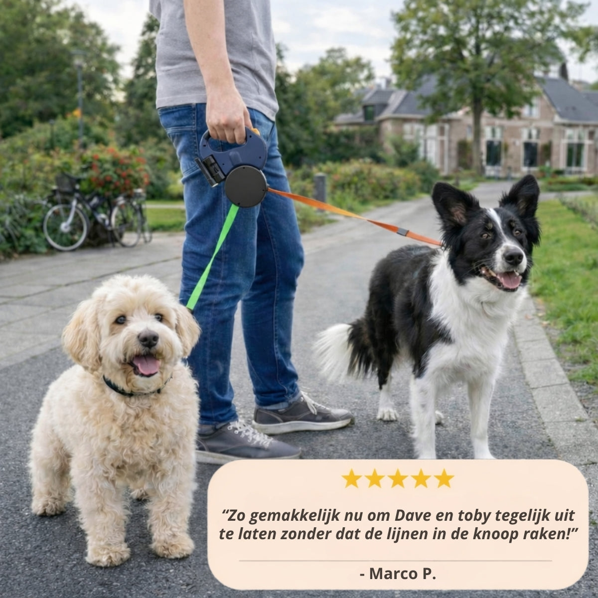 DuoPaws 360 - Dubbele hondenuitlaatriem