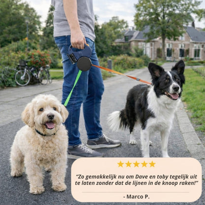 DuoPaws 360 - Dubbele hondenuitlaatriem