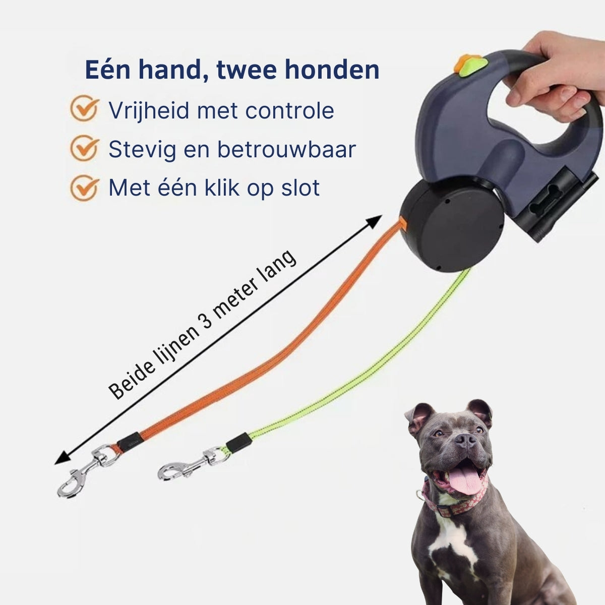 DuoPaws 360 - Dubbele hondenuitlaatriem