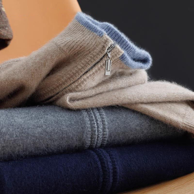 Men's cashmere zip jacket Warm and elegant - Perfect for autumn
