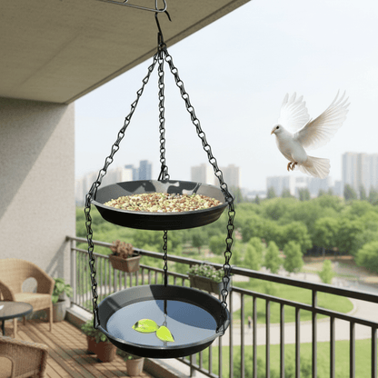 Double-Tray Hanging Bird Feeder