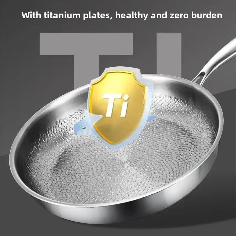 Forza Titan | Handgehamerde RVS Koekenpan – Titanium Versterkt – Inductie Geschikt
