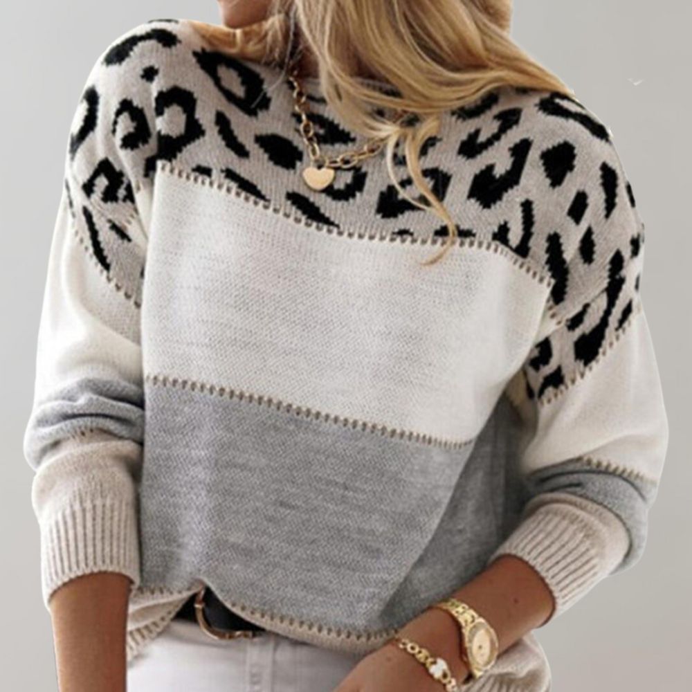 Charlene - Suéter Casual con Estampado de Leopardo