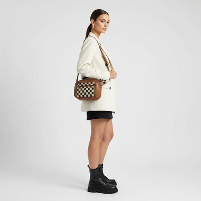 Elsie - Checkerboard Compact Design Shoulder Bag
