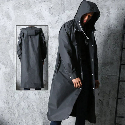 Impermeabile lungo resistente da uomo - Giacca impermeabile da esterno