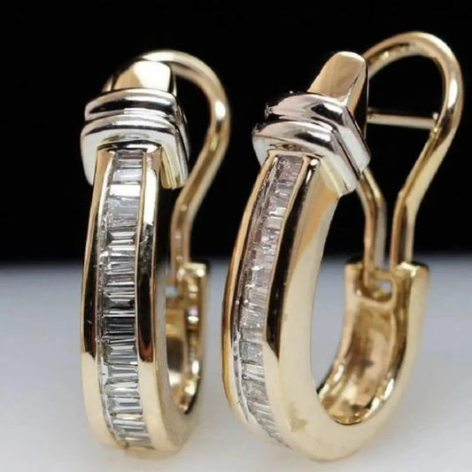 Divifa Vintage Diamond Earrings in Gold-Plated stainless steel