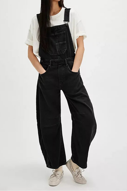 Cali Denim Overalls for Women | Soft-Washed Cotton, Wide-Leg Design 9