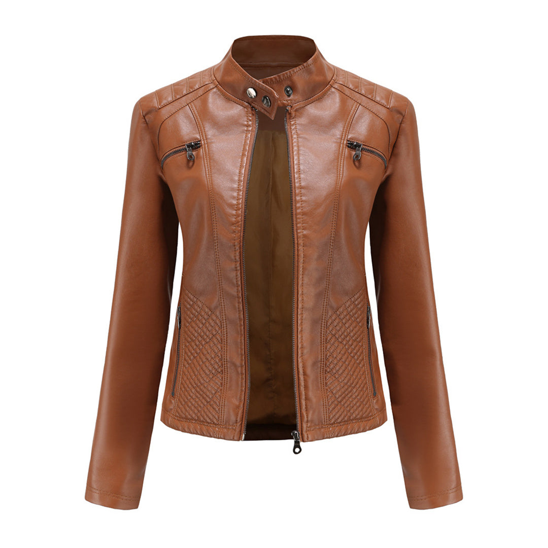 Heather | Women Classic Zip-up Biker jacket