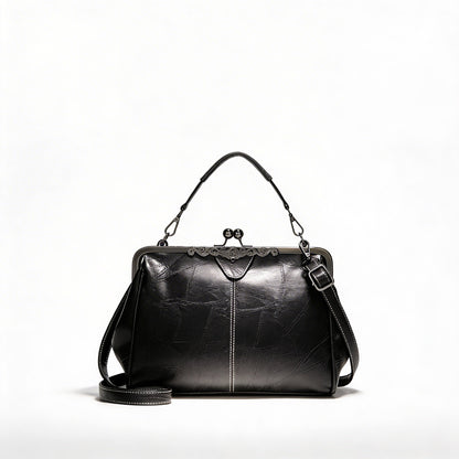 Camila | Women’s Crossbody Bag With Classic Clasp Closure And Contrast Stitch Detail | Retro
