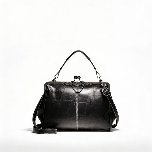Camila | Women’s Crossbody Bag With Classic Clasp Closure And Contrast Stitch Detail | Retro