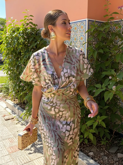 Amy | Copper Midi Dress