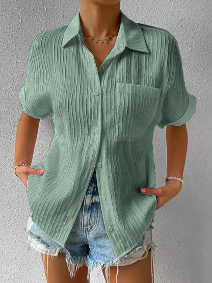Alma | Lässige Geknöpfte Oversized Bluse til Hverdag | Bluse dame med Komfort og Tidløst Design | Skjorte dame