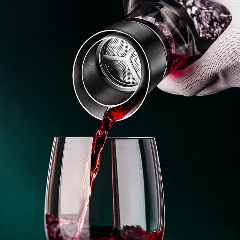 Kristallen Wijnkaraf zonder Lood met Iceberg Basis – Decanteerkaraf 1500ml voor Rode Wijn