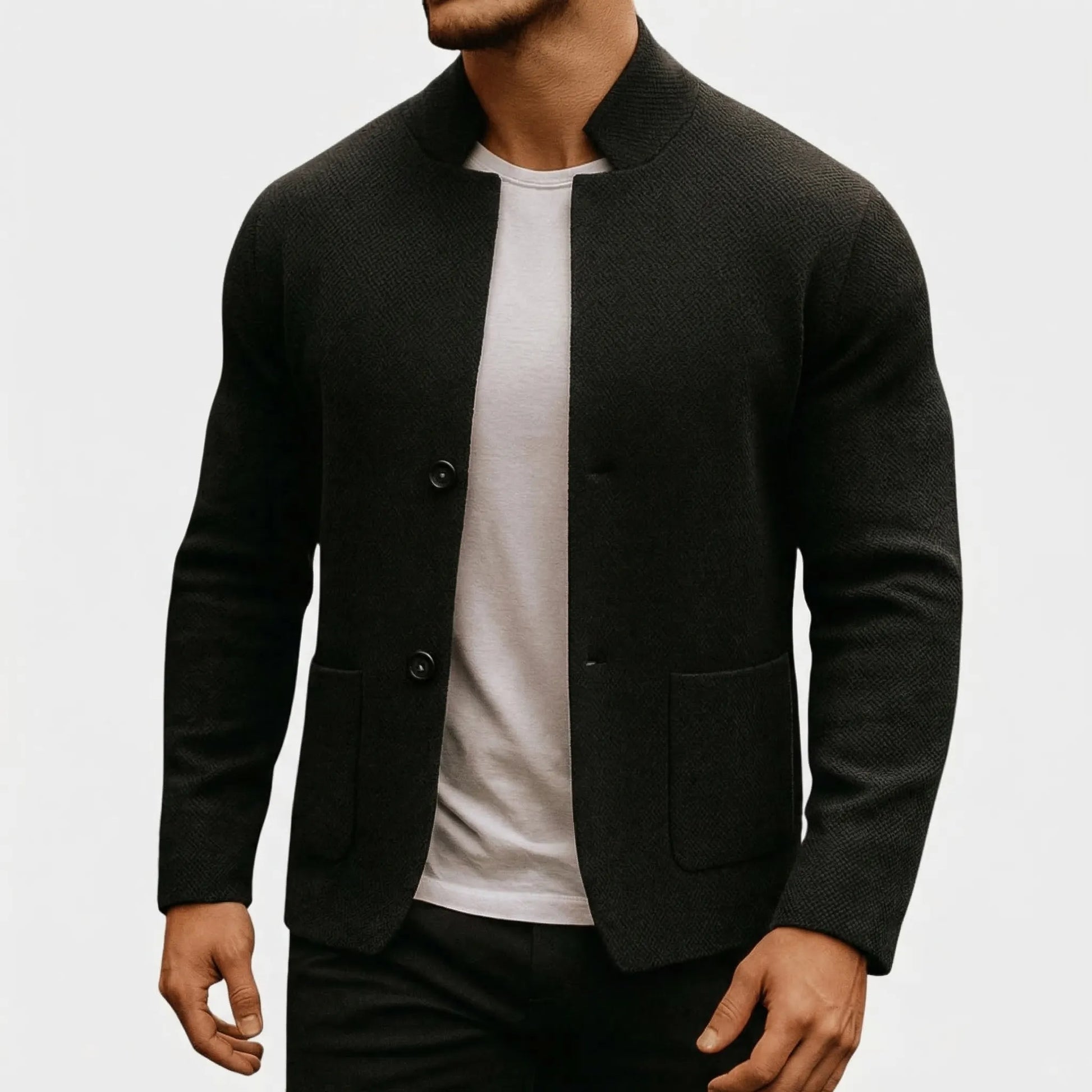 Cardigan herre | Let strikket cardigan med knapper