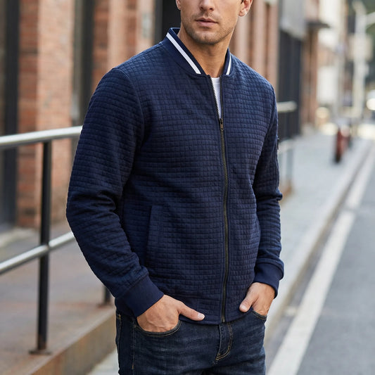 Cardigan herre | Ternet strik vest med knapper og casual pasform