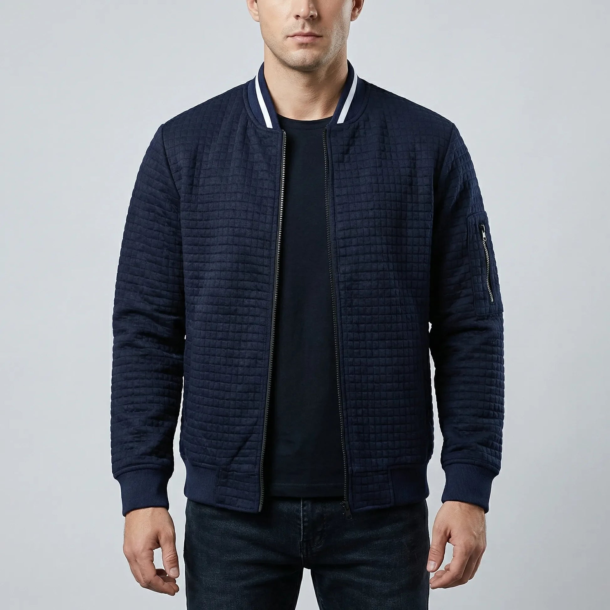 Cardigan herre | Ternet strik vest med knapper og casual pasform