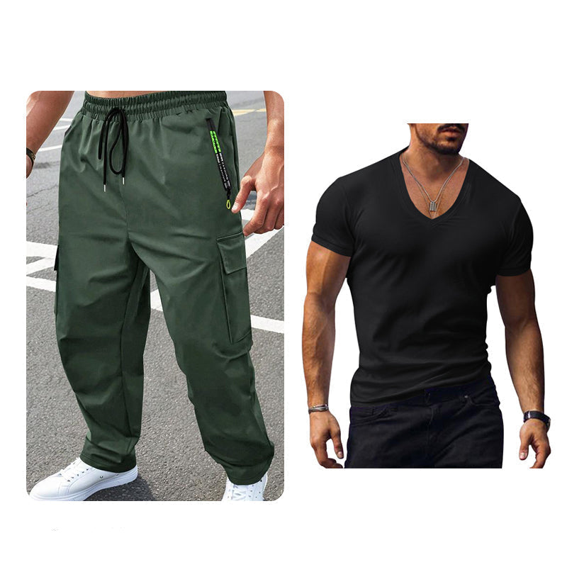 Cargo broek heren | Casual joggingbroek met zakken