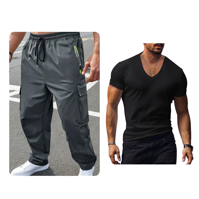 Cargo broek heren | Casual joggingbroek met zakken