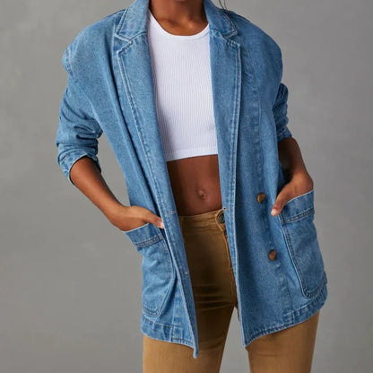 Denimjakke til Kvinder med Et Stilfuldt Twist