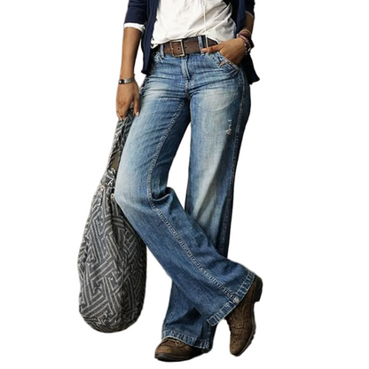 Sarah | Damen Vintage Denim Jeans mit Weiten Beinen