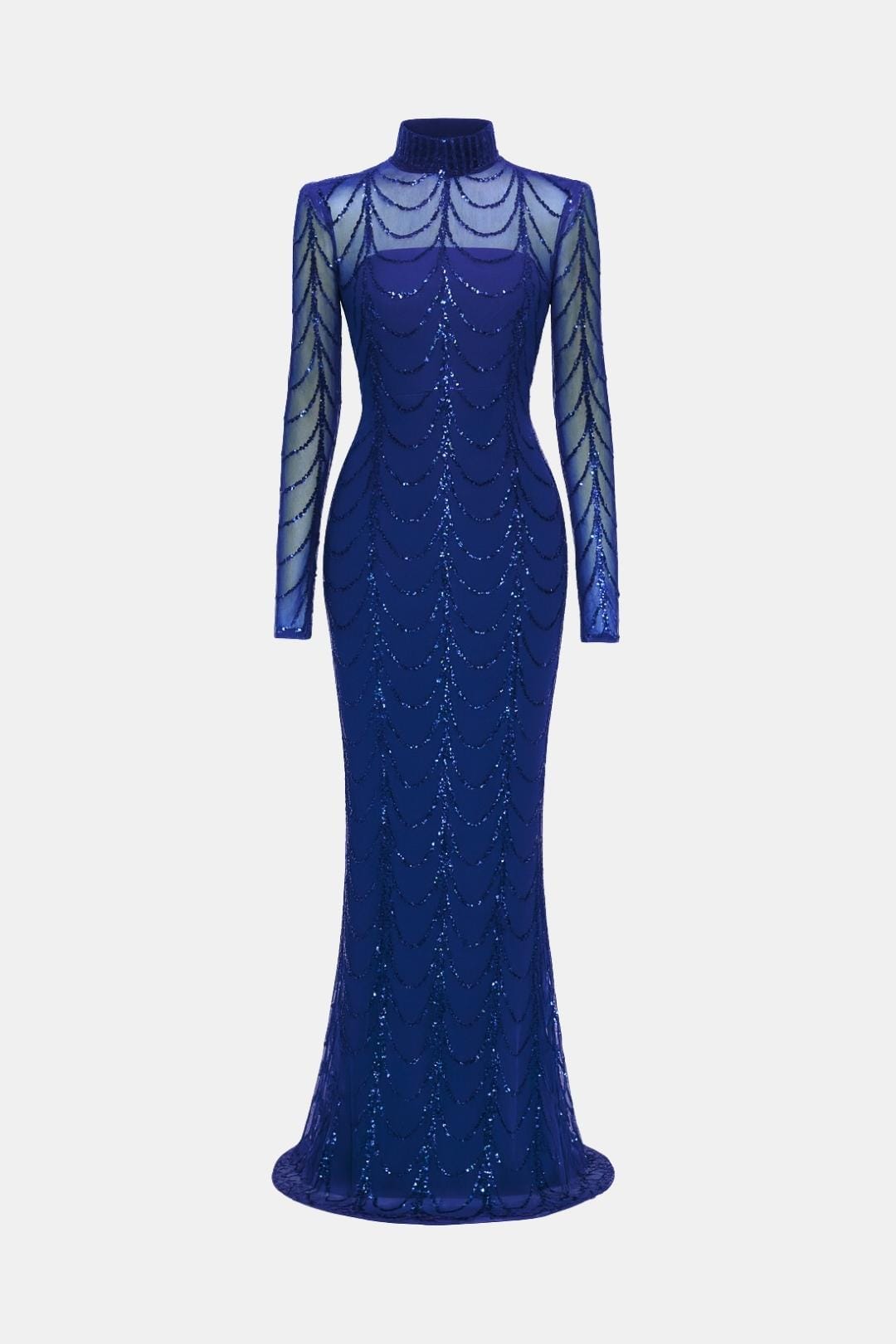 Cece – Sheer Sequin Ripple Evening Dress