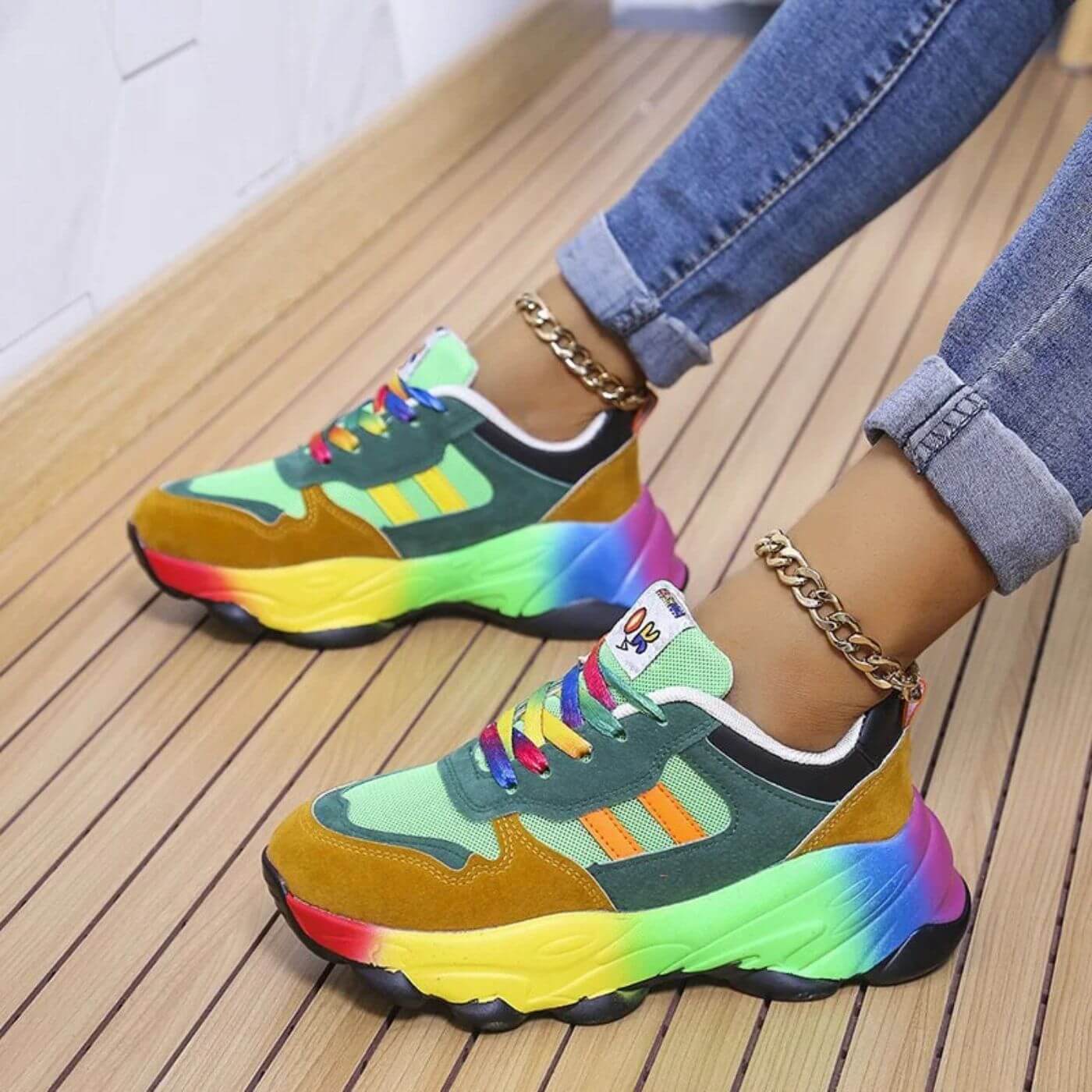Women’s Faux Leather Chunky Platform Sneakers