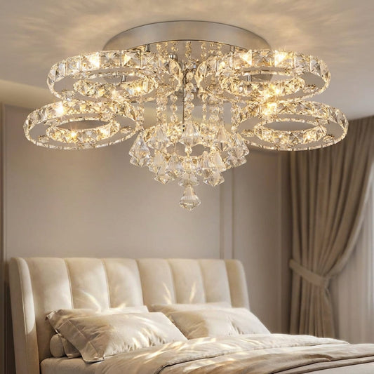 Ceiling Mounted Crystal Chandelier -  Aurellin