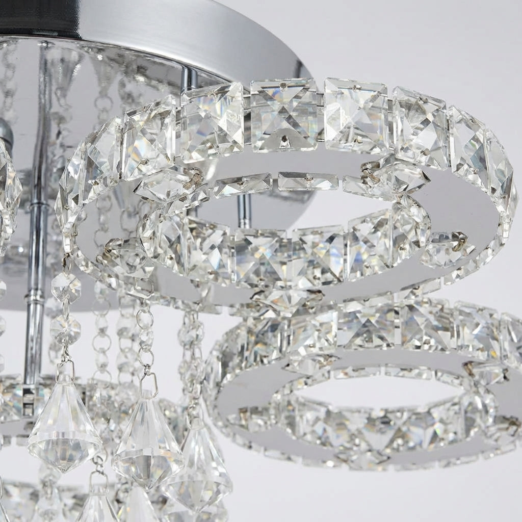 Ceiling Mounted Crystal Chandelier -  Aurellin