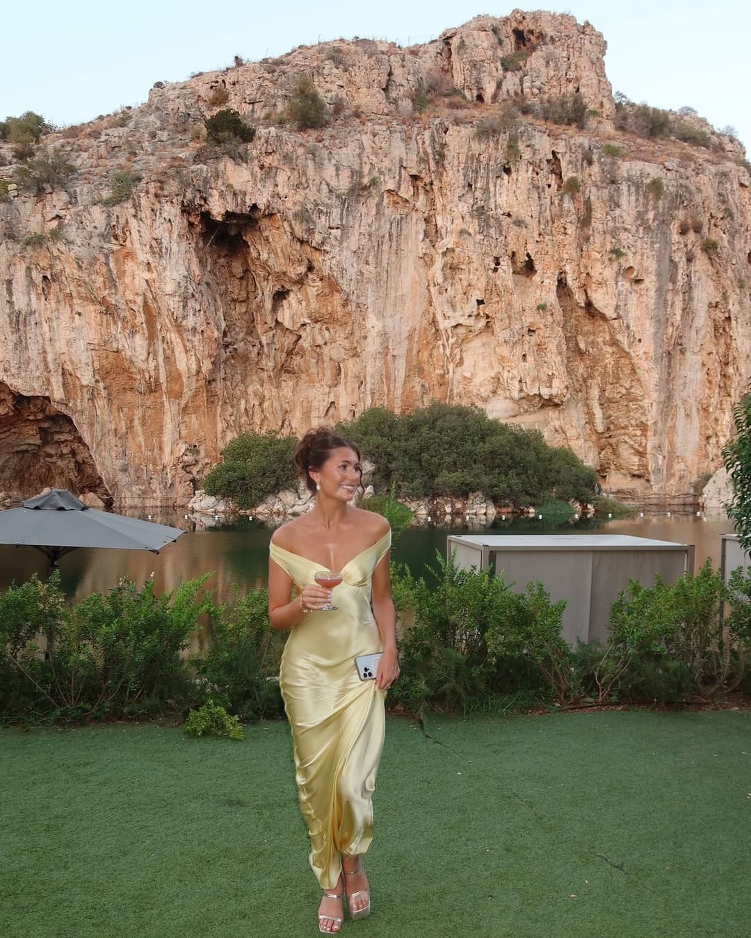 Bonnie - Backless Satin Maxi Off Shoulder Dress