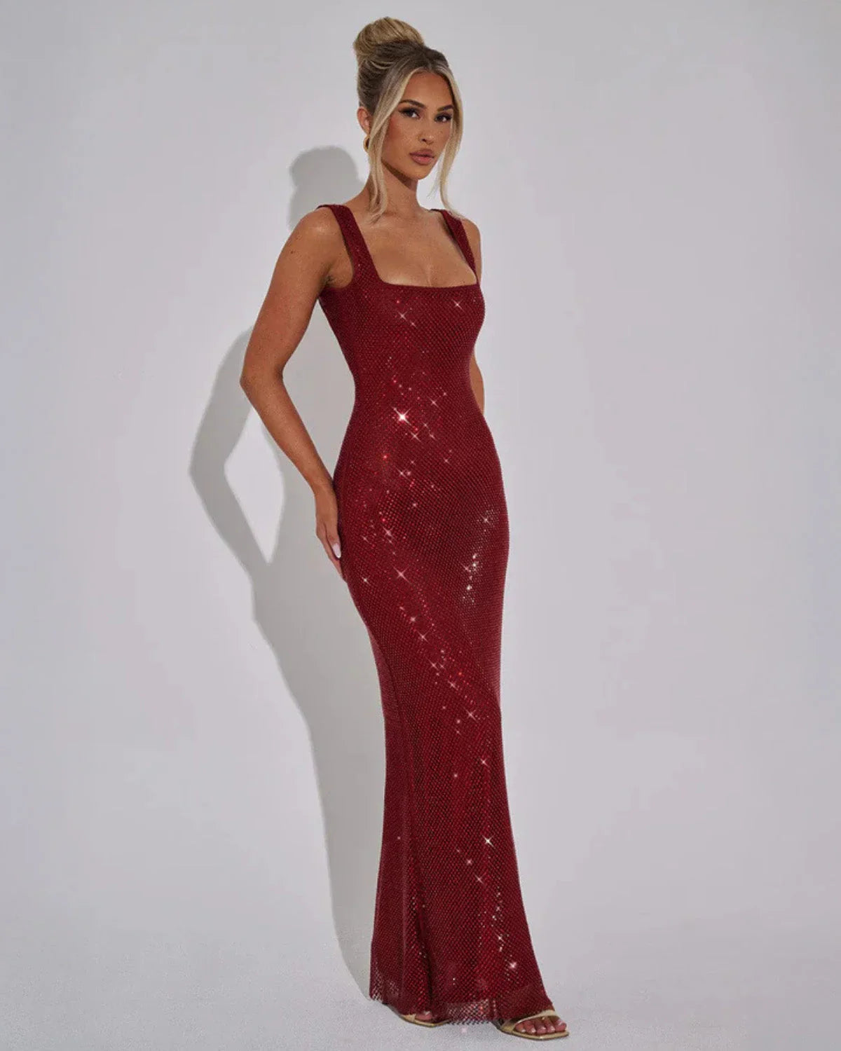 Celeste | Maxi Dress with Embellished Fabric