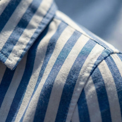 Celia  - Button-Front Striped Women's Blouse