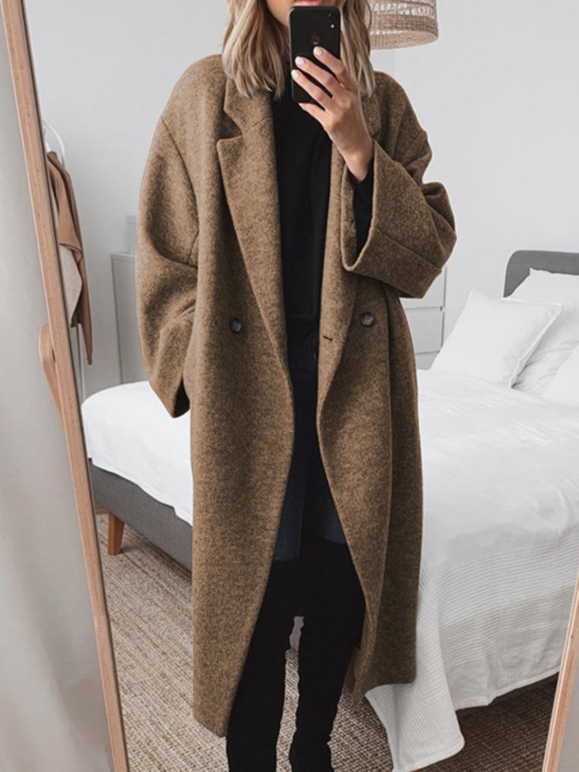 Cely | Bequemer Oversized Mantel mit Doppelknöpfen 0