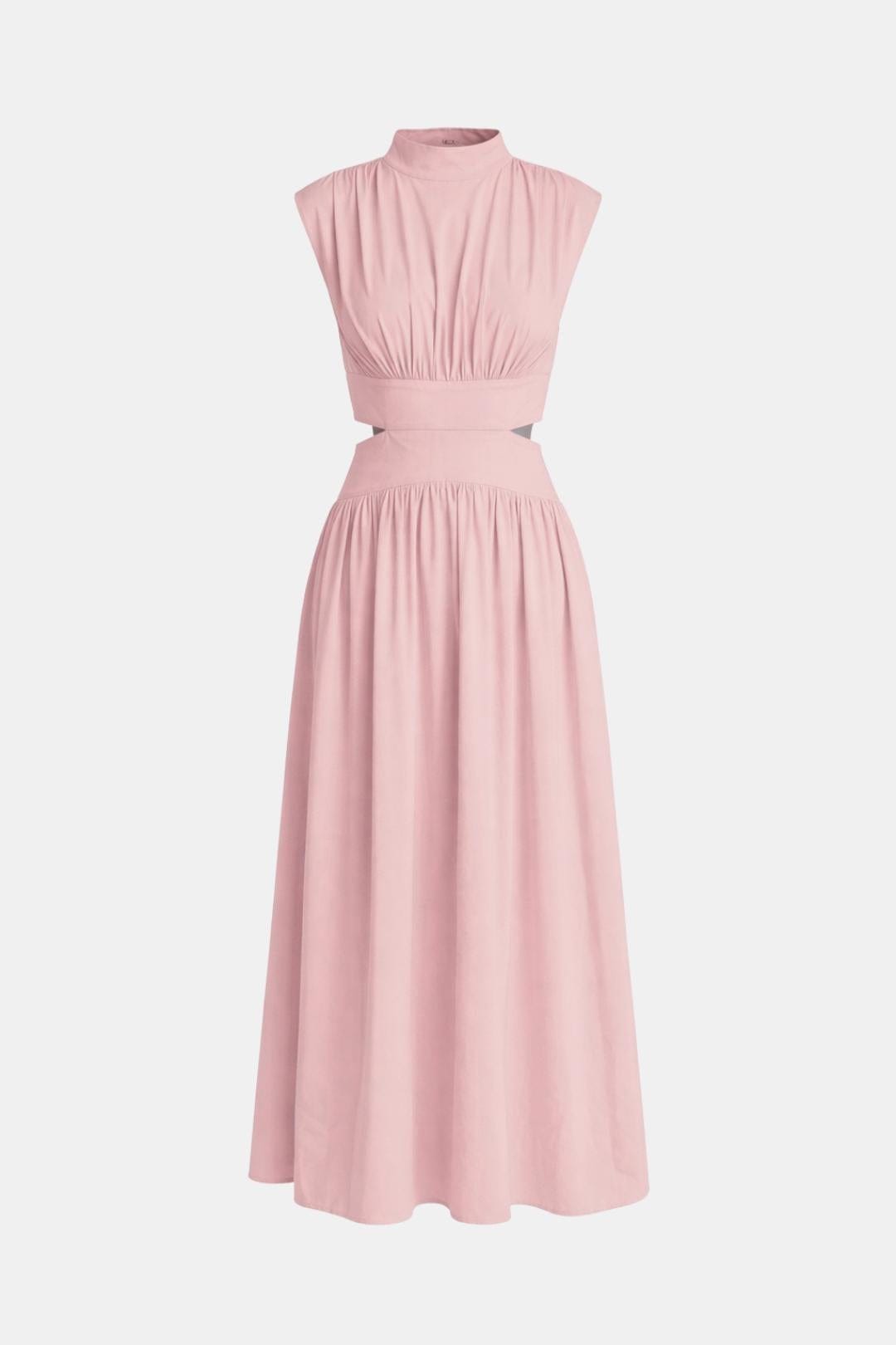 Charize - Mock Neck Sleeveless Long Dress