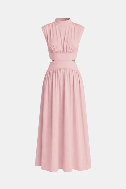 Charize - Mock Neck Sleeveless Long Dress