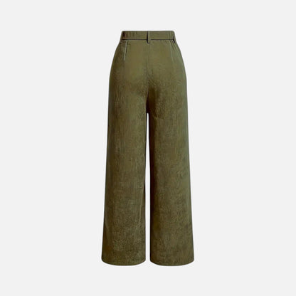 Charlotte | Women's Corduroy-Style Straight-Leg Trousers With Pockets | Modern