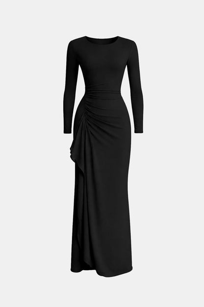 Charlotte - Long Sleeve Draped Maxi Dress