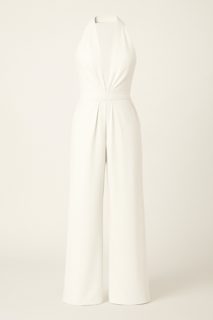 Sadie - salopette con scollo all'americana e tuta a gamba larga - Bianco - 12/28/2024 americana gamba GOOD larga one-pieces sadie salopette scollo Summer/Jumpsuit tuta - Concept Palermo