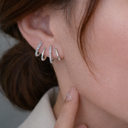 Evarune™ - Boucles d’Oreilles Femme Design Spirale Zirconiums Élégance Moderne
