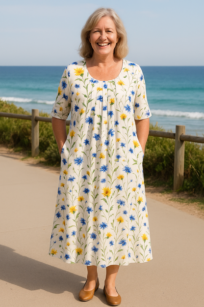 Ivryrose | Casual Midi Dress with Pockets