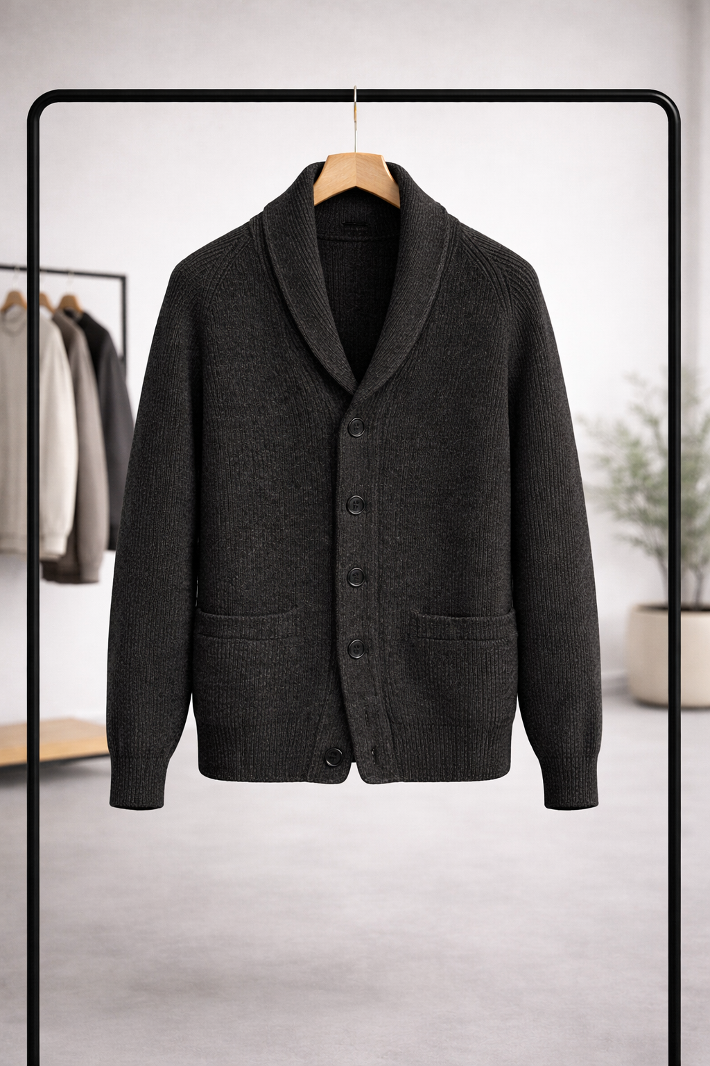 Men’s Shawl Collar Cardigan – Timeless Knitwear with Refined Comfort