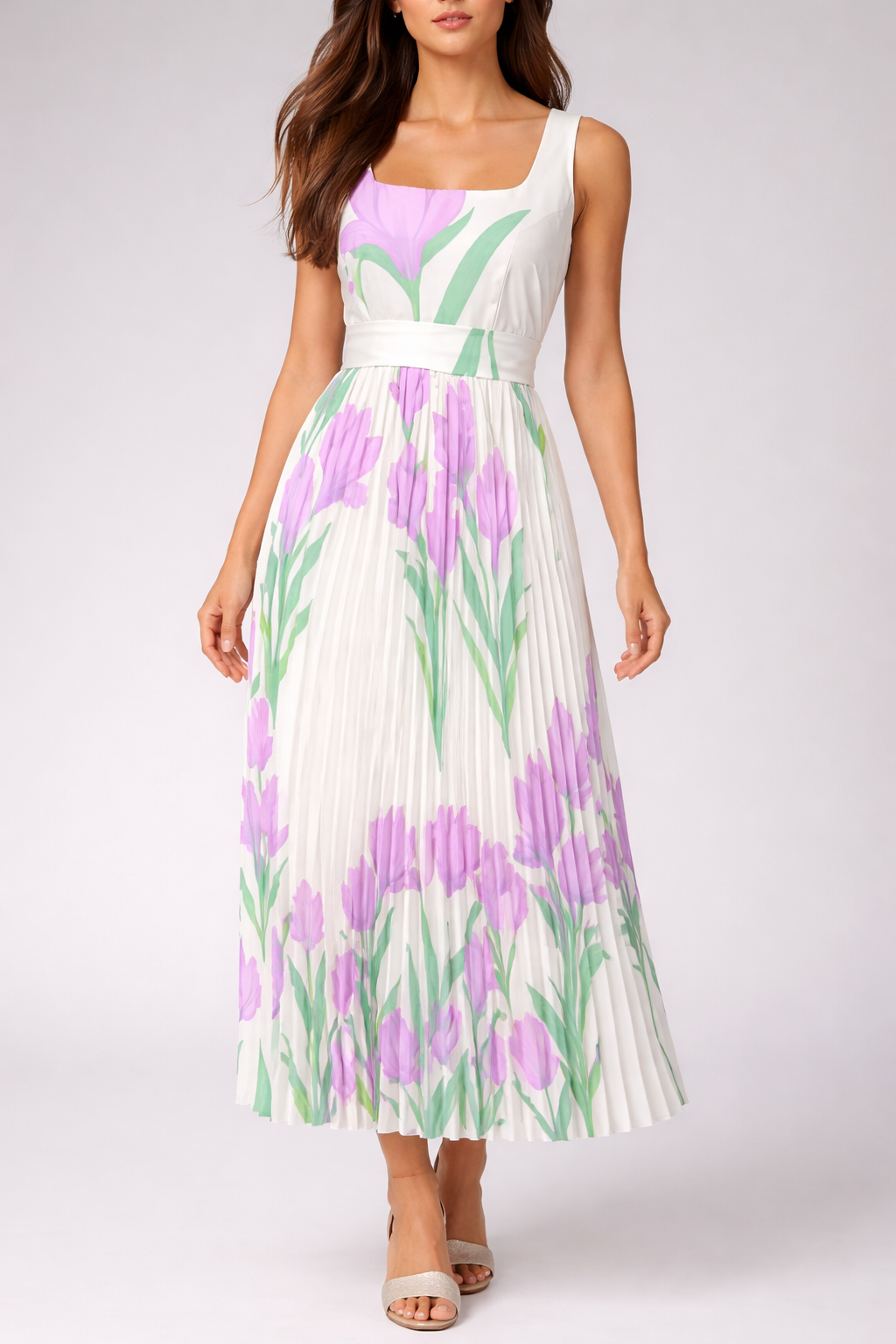 Robe Maxi Femme en Mousseline Sans Manches – Style Élégant Léger