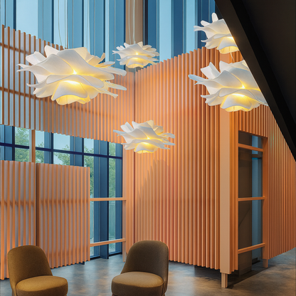Flower Petal Pendant Lamp – Sculptural Organic Layered Design Statement