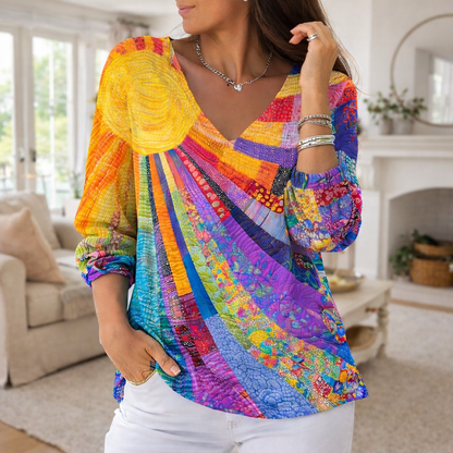 Ava | Vintage Sunburst Knit Shirt