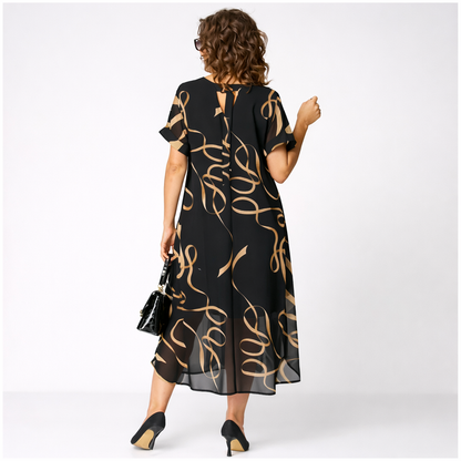 Pavla – Elegancka Sukienka z Krótkim Rękawem