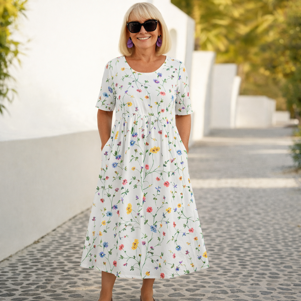 Robin | Blumen Midi Kleid