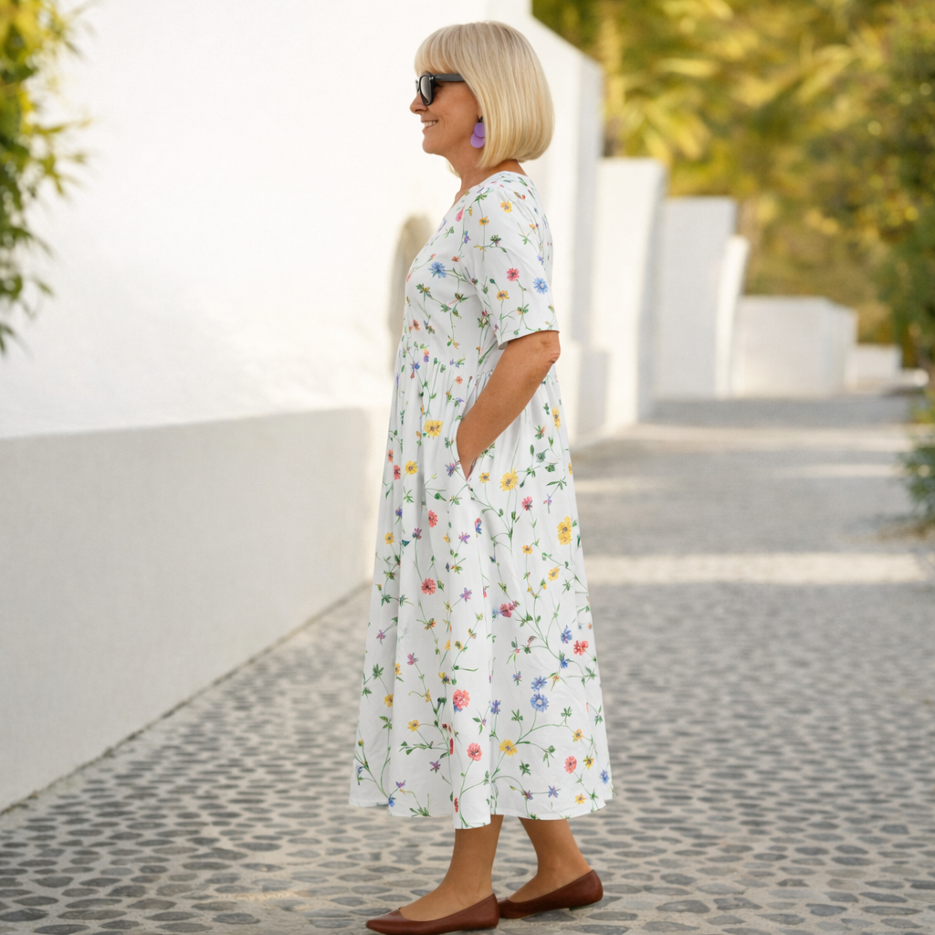 Robin | Blumen Midi Kleid