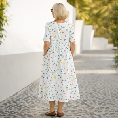 Robin | Blumen Midi Kleid