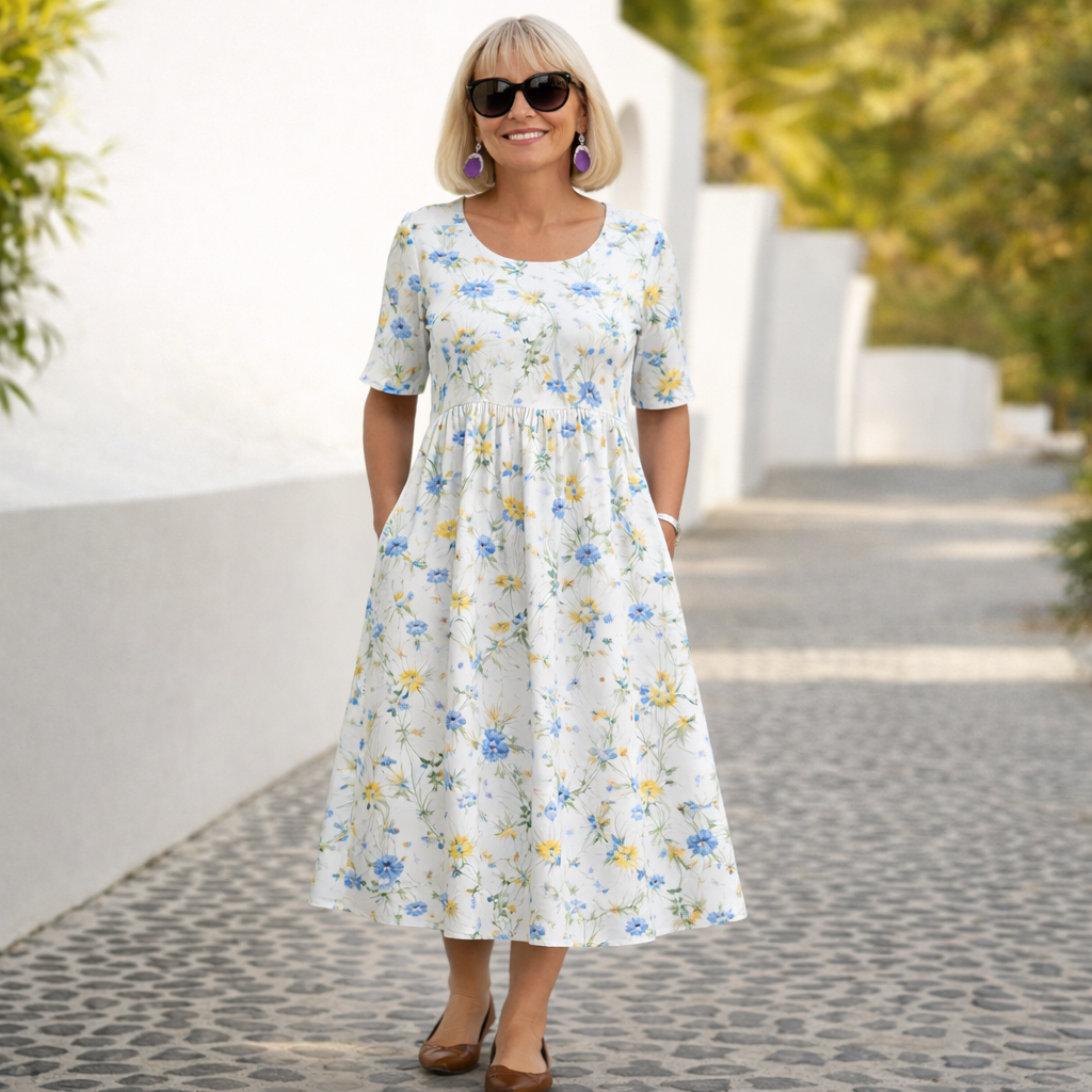 Robin | Blumen Midi Kleid